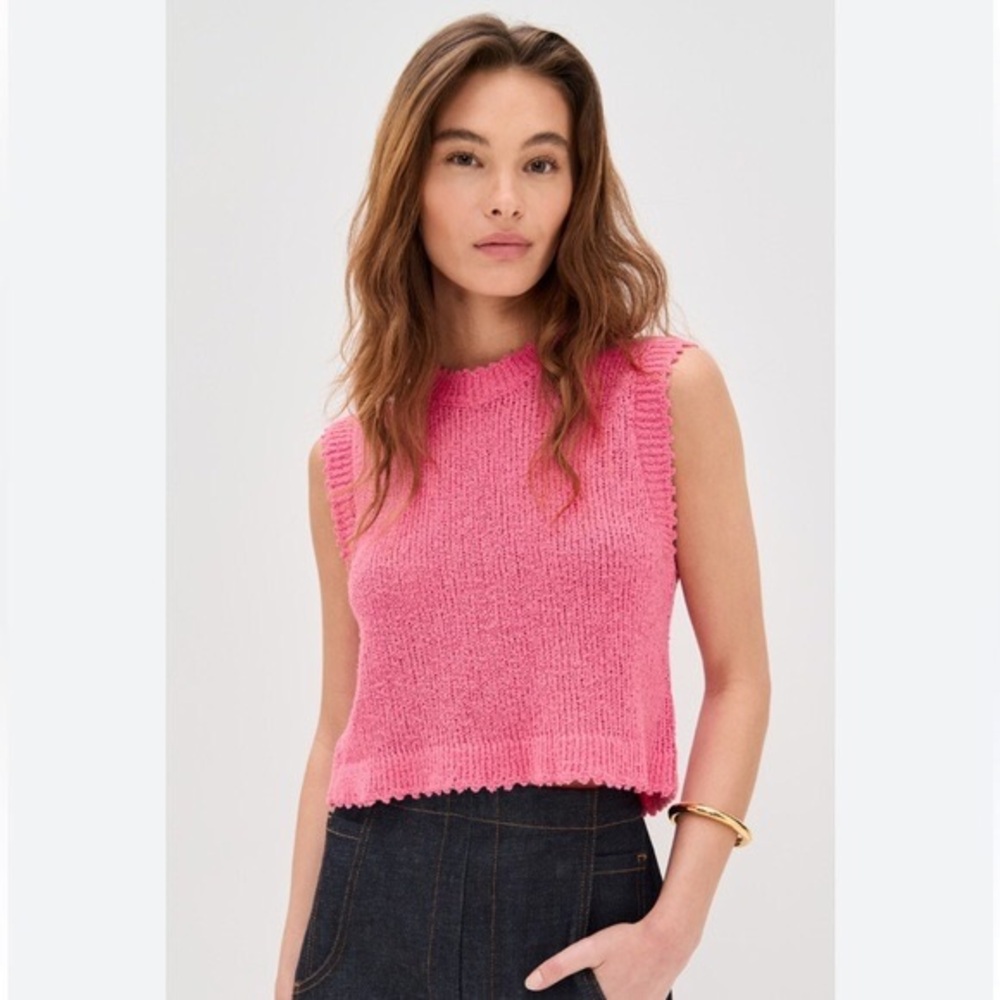Rachel Comey orange melon knit cotton relent top size SM new